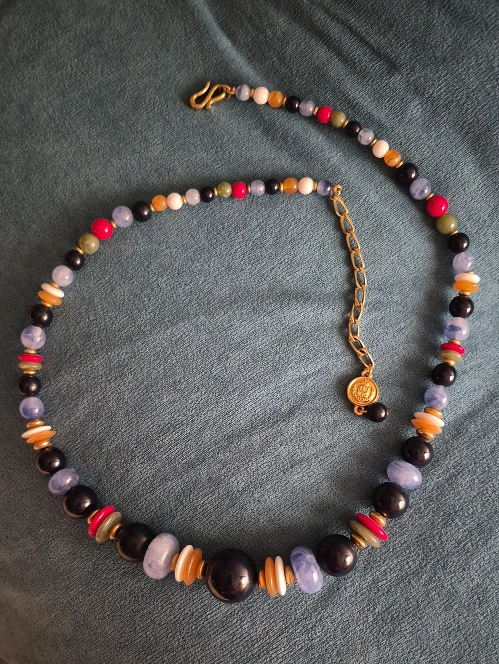 Vintage Liz Claiborne Graduated Beaded Multicolor Blue